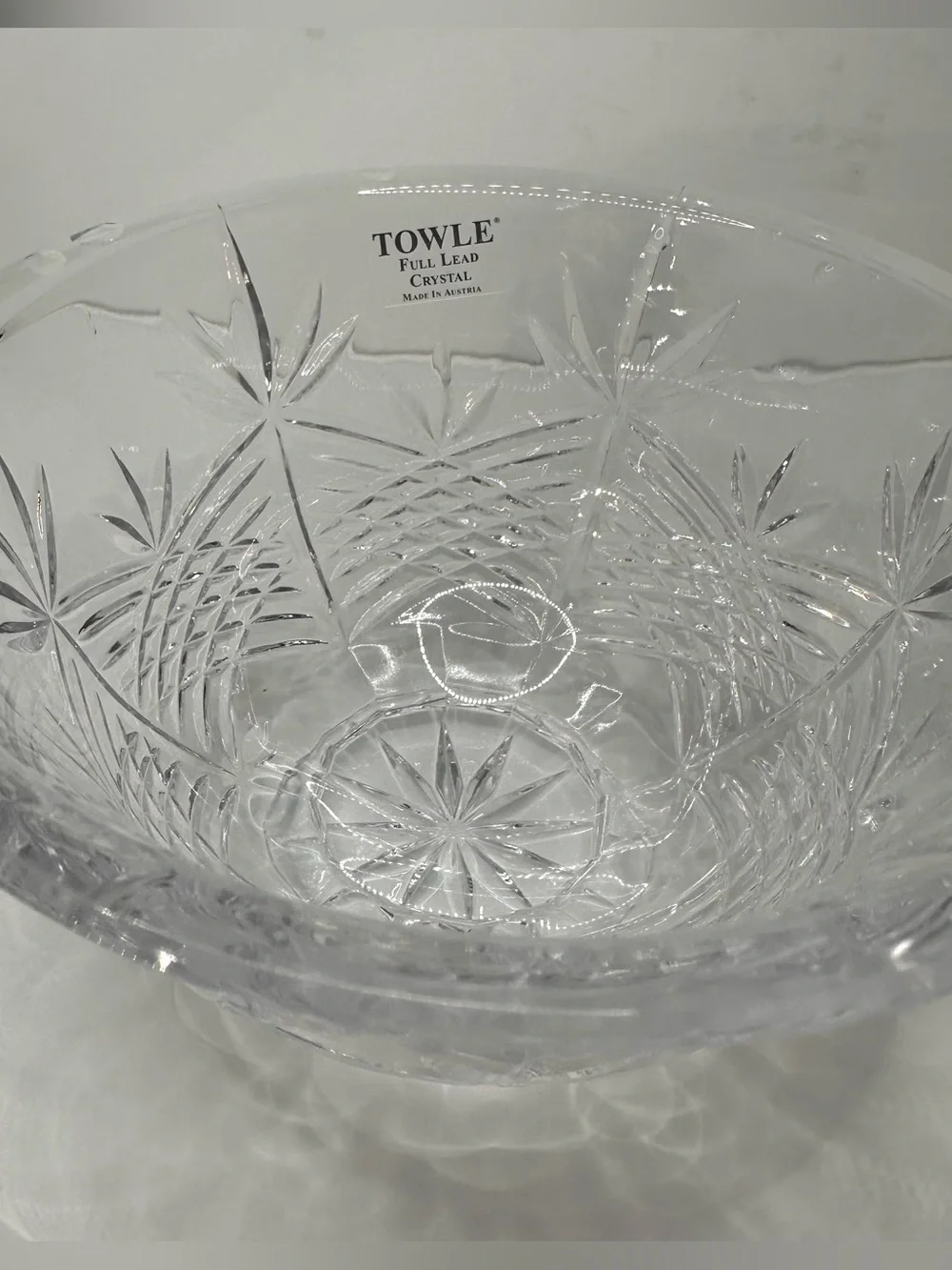 Vintage Towle Austrian Full Lead Crystal Footed Bowls Set of 2